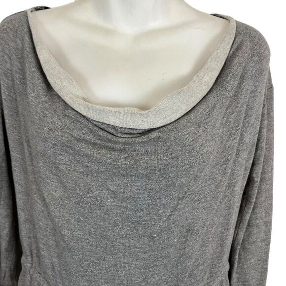 Anthropologie Dolan Port Maria Embroidered T-Shirt Mini Knit Gray Dress sz S - Picture 7 of 16